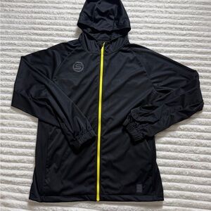 Skins Men’s Black Hooded Full Zip Activewear Jacket Size M Long Sleeve